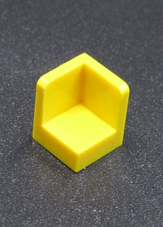 Lego destička - panel rohový 1x1x1 - žlutý