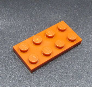 Lego destička 2x4 tmavě oranžová