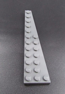 Lego destička klín 12x3 pravá tmavě šedá - dark bluish gray