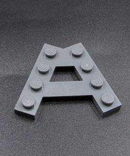 Lego destička - klínová - "A" - tmavě šedá - dark bluish gray