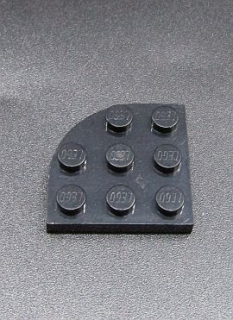 Lego destička zaoblená 3x3 - černá