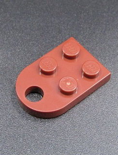 Lego destička speciální půlkulatá 3x2 - hnědá - reddish brown
