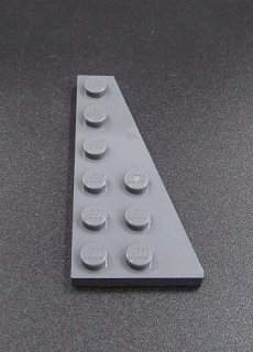 Lego destička klín 6x3 pravá - tmavě šedá - dark bluish gray