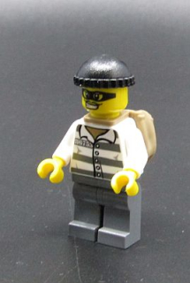Lego city figurka vězeň s vakem - PRASKLÉ RUCE