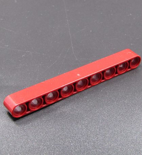 Lego technic rameno 1x9 tmavě červené