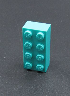 Lego kostička 2x4 tmavě tyrkysová