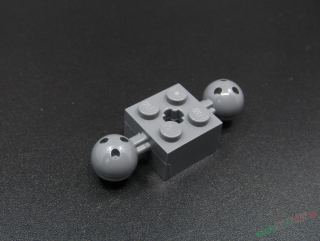 Lego Technic kostička s kulovými klouby 2x2 + otvor pro křížový pin - tmavě šedá - dark bluish gray