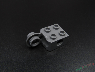Lego Technic kostička s otvorem a kloubem 2x2 - tmavě šedá - dark bluish gray