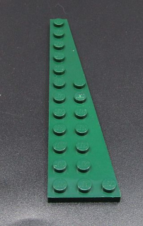 Lego destička klín 12x3 pravá tmavě zelená