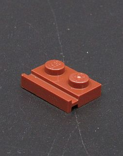 Lego destička speciální s drážkou - hnědá - reddish brown