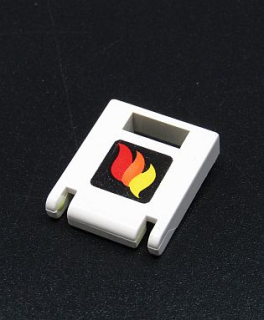 Lego dvířka od boxu - bílé s nálepkou hasiči