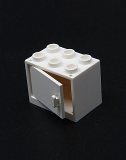 Lego skříňka 2x3x2 s dvířky - bílá