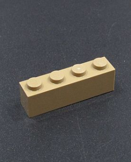 Lego kostička 1x4 tmavě béžová