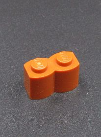 Lego kostička 1x2 - tmavě oranžová