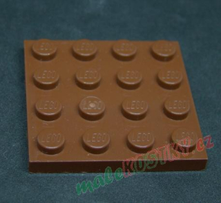 Lego destička 4x4 hnědá - reddish brown