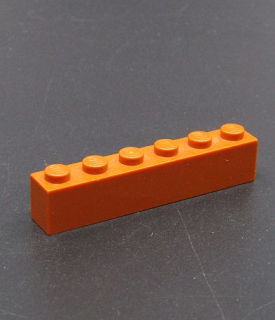 Lego kostička 1x6 tmavě oranžová