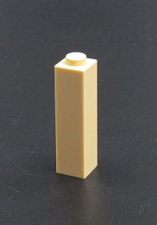 Lego kostka vysoká 1x1x3 - béžová