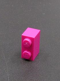 Lego kostička 1x2 - růžová - magenta
