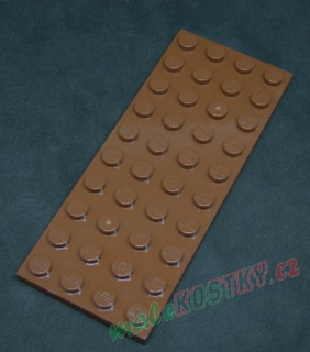 Lego destička 4x10 hnědá - reddish brown
