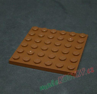 Lego destička 6x6 hnědá - reddish brown