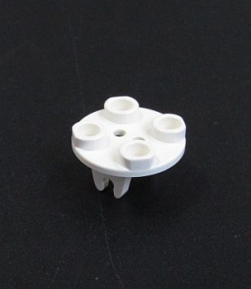 Lego destička kulatá - držák kol - světle šedá