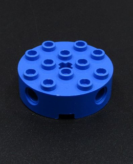 Lego kostička kulatá s otvory 4x4 - modrá