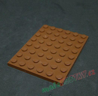 Lego destička 6x8 hnědá - reddish brown