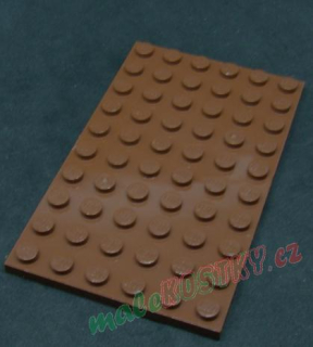 Lego destička 6x10 hnědá - reddish brown