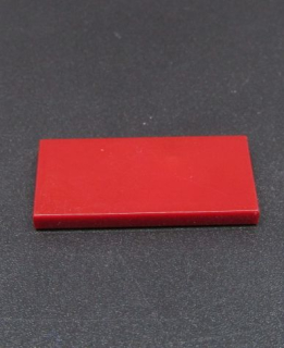 Lego destička hladká 2x4 - tmavě červená