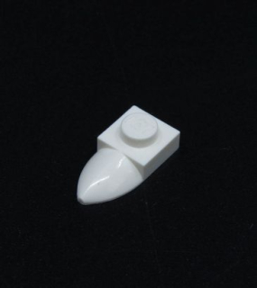 Lego destička speciální se zubem 1x1 - bílá
