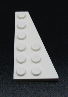 Lego destička klín 6x3 pravá bílá