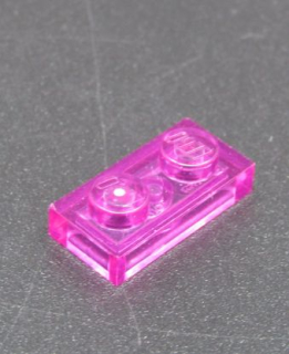 Lego destička 1x2 průhledná tmavě růžová