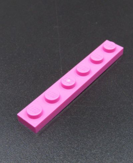 Lego destička 1x6 tmavě růžová