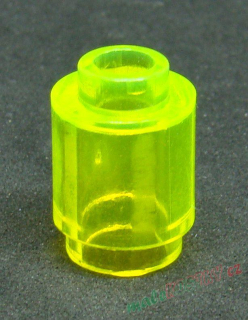 Lego válec otevřený 1x1 průhledný žlutý