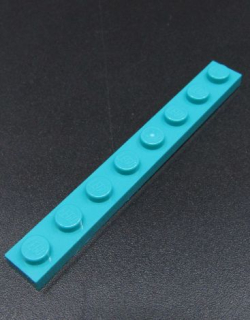 Lego destička 1x8 tmavě tyrkysová