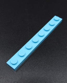 Lego destička 1x8 středně azurová