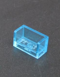Lego destička - panel speciální s bočnicemi 1x2x1 - průhledný světle modrý
