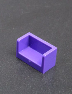 Lego destička - panel speciální s bočnicemi 1x2x1 - tmavě fialový