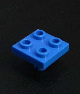Lego speciální destička 2x2 s pinem - modrá