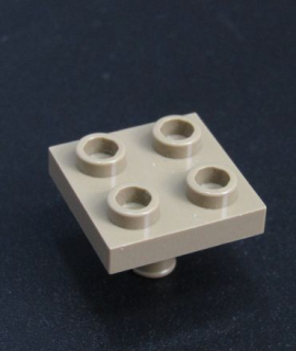 Lego speciální destička 2x2 s pinem - tmavě béžová
