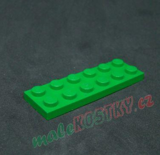 Lego destička 2x6 zelená