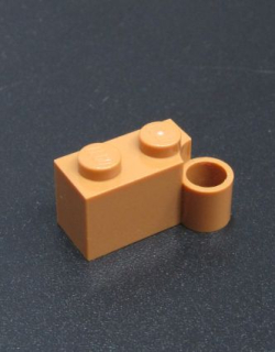 Lego kostička speciální 1x2 - medium nougat