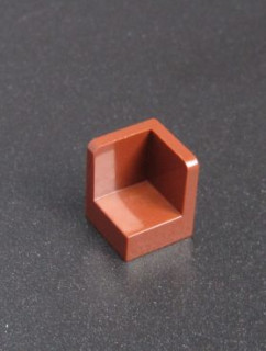 Lego destička - panel rohový 1x1x1 - hnědý - reddish brown