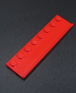 Lego destička speciální s drážkou 2x8 - červená