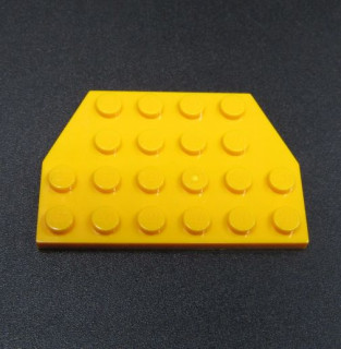 Lego destička seříznuté rohy 4x6 - jasně světle oranžová