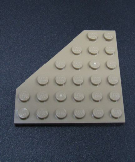 Lego destička zkosená 6x6 - béžová