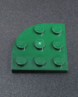 Lego destička zaoblená 3x3 - tmavě zelená