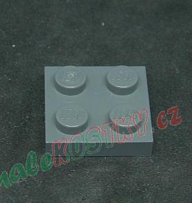 Lego destička 2x2 tmavě šedá - dark bluish gray