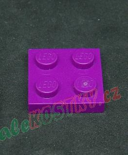 Lego destička 2x2 tmavě fialová