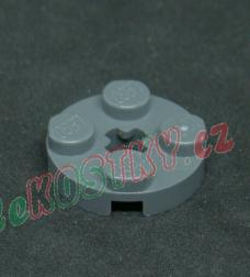 Lego destička kulatá 2x2 tmavě šedá - dark bluish gray